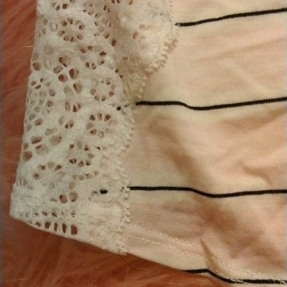 NWT SOMA Embraceable Lace Geo Boy Shorts Size L Pink Black Stripes - Picture 4 of 6